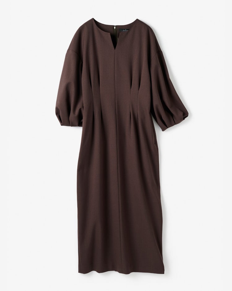 トリニティツイル・キーネックワンピース 詳細画像 ダークブラウン 7