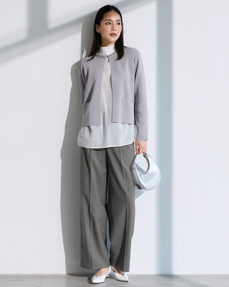 トリニティツイル・セミワイドパンツ 詳細画像 グレー 1