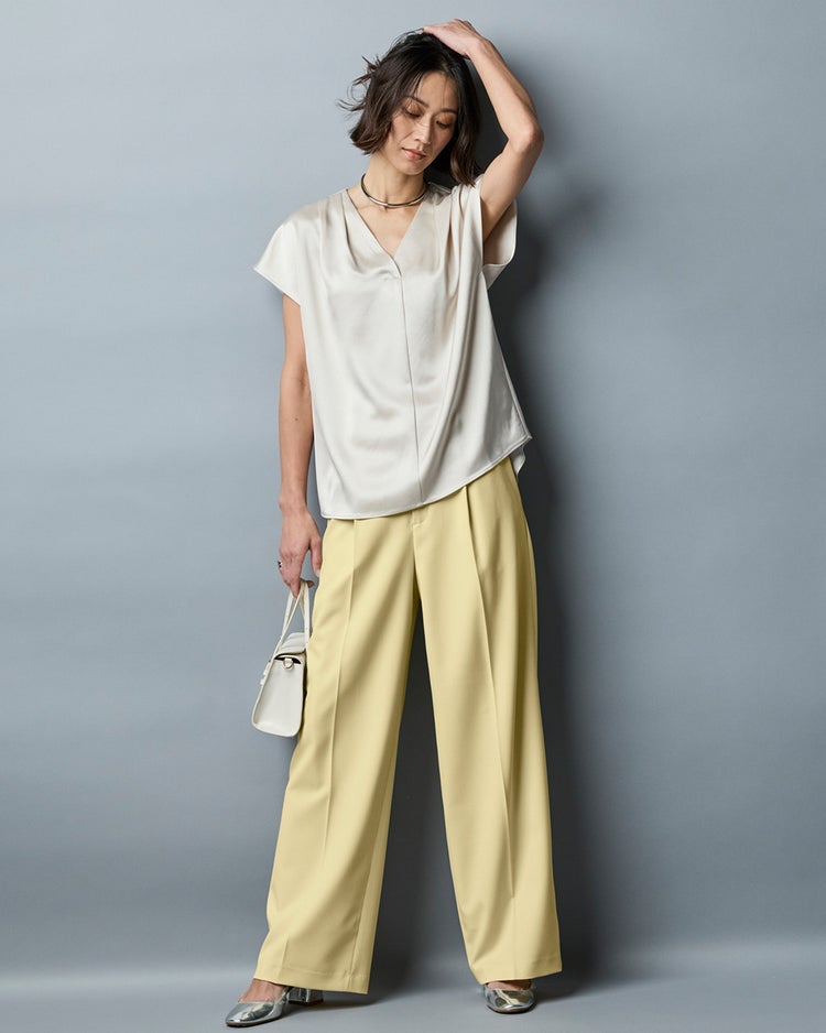 トリニティツイル・セミワイドパンツ 詳細画像 イエロー 2
