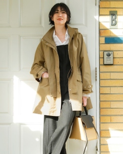 コットンブレンド・ライナー付き2WAYコート