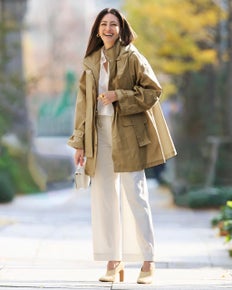 コットンブレンド・ライナー付き２WAYコート