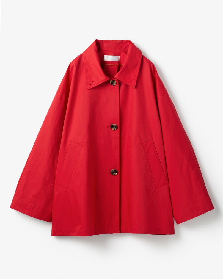コットンブレンド・ステンカラーコート 詳細画像 レッド 3