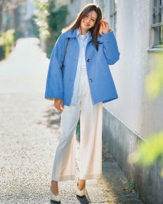 コットンブレンド・ステンカラーコート