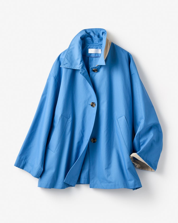 コットンブレンド・ステンカラーコート 詳細画像 ブルー 3