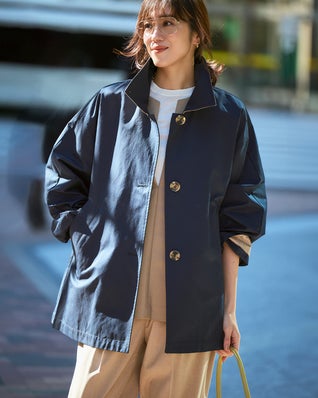 コットンブレンド・ステンカラーコート