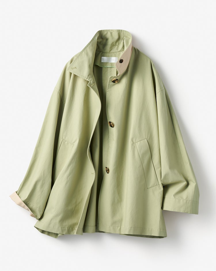 コットンブレンド・ステンカラーコート 詳細画像 ライトグリーン 2