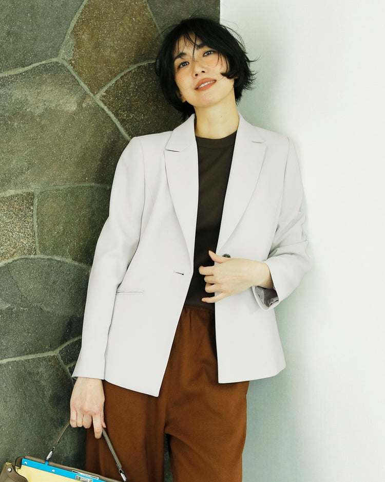 二重織カルゼ・テーラードジャケット 詳細画像 グレー 1