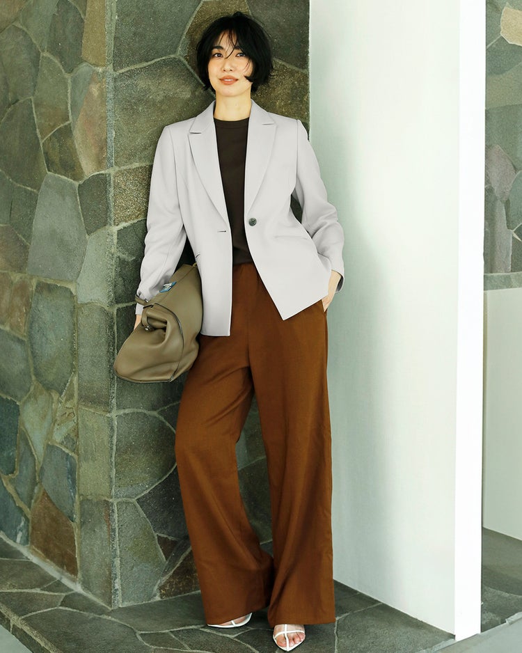 二重織カルゼ・テーラードジャケット 詳細画像 グレー 2