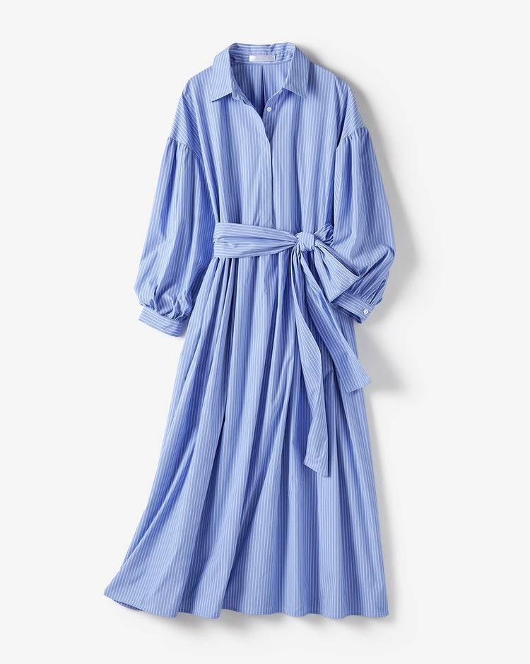 UVイージーケア・シャツワンピース 詳細画像 サックス・パターン 2