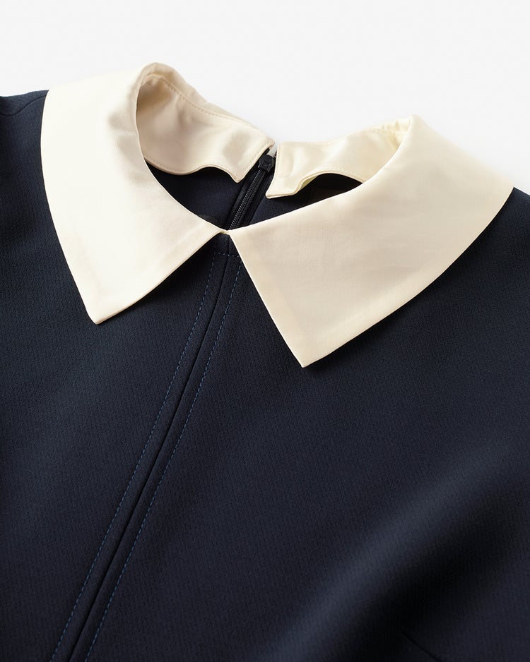 二重織カルゼ・2WAY衿ワンピース 詳細画像 ダークネイビー 2