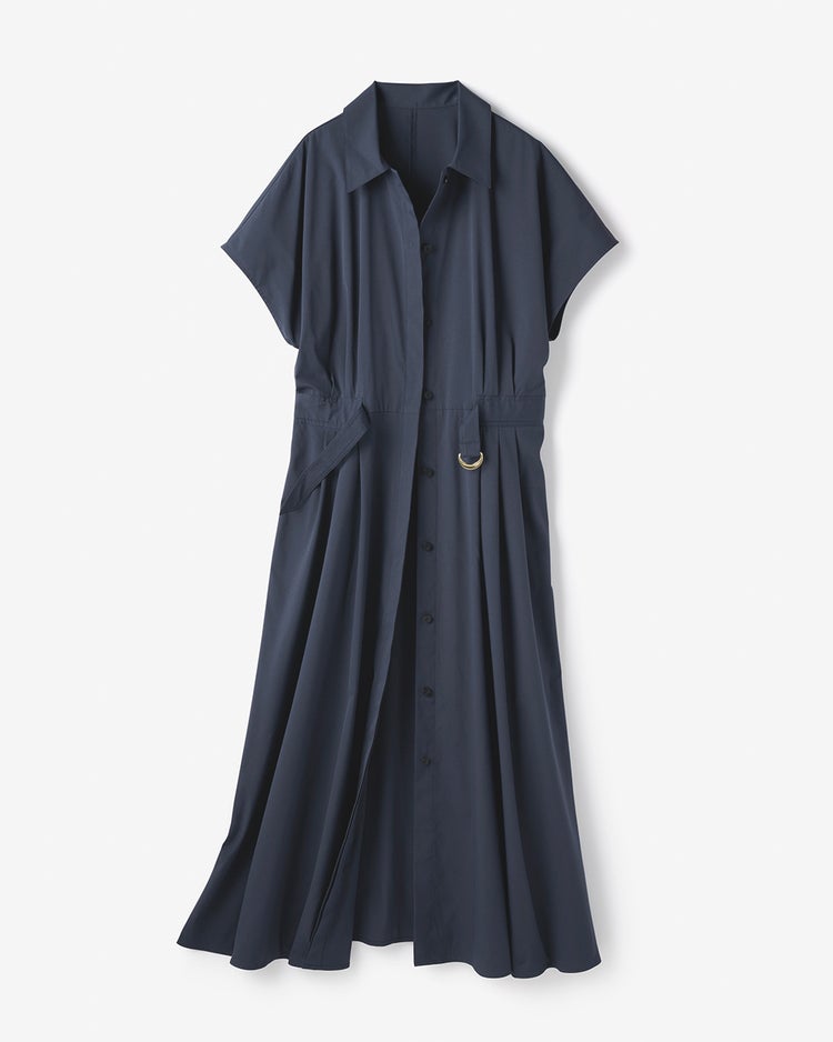 UVイージーケア・ベルト付きシャツワンピース 詳細画像 ミッドナイトブルー 2