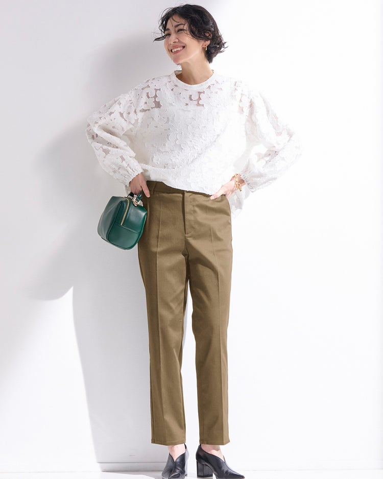 ミラクルストレッチ・スティックパンツ 詳細画像 ダークベージュ 1