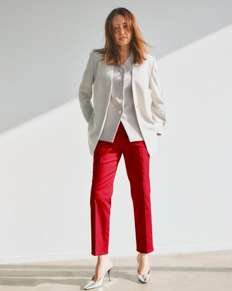 ミラクルストレッチ・スティックパンツ 詳細画像 レッド 1