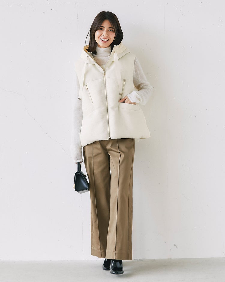 ミラクルストレッチ・ピンタックワイド64cm 詳細画像 ダークベージュ 5