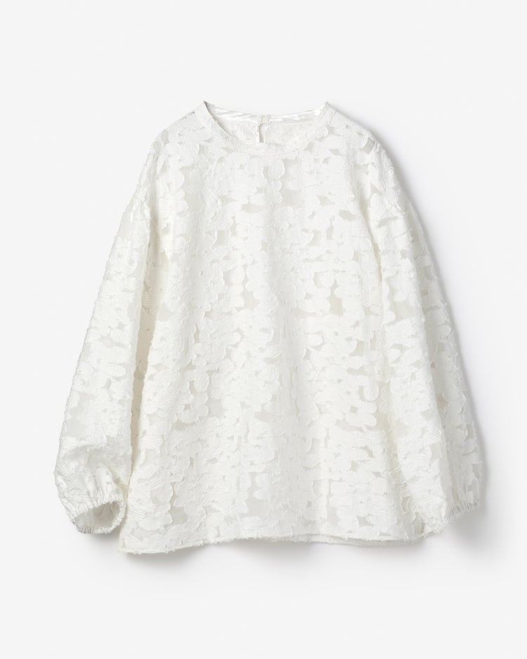 カットジャカード・プルオーバーブラウス 詳細画像 オフホワイト 3