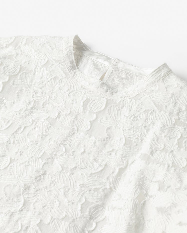 カットジャカード・プルオーバーブラウス 詳細画像 オフホワイト 4