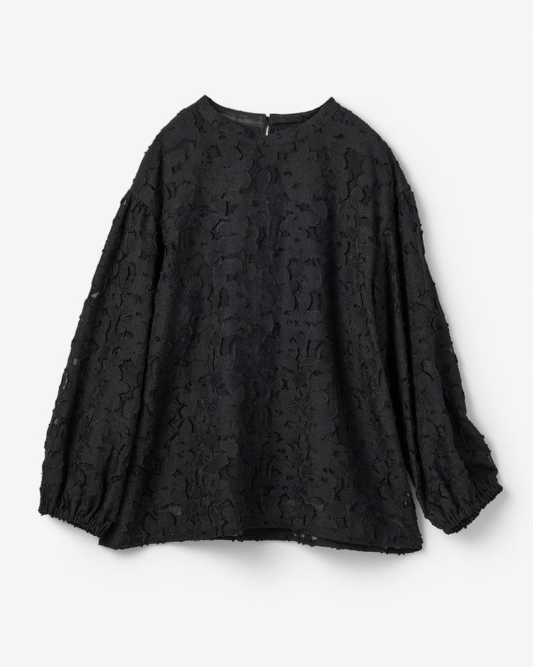 カットジャカード・プルオーバーブラウス 詳細画像 ブラック 3