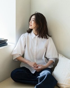 UVイージーケア・タック袖ブラウス