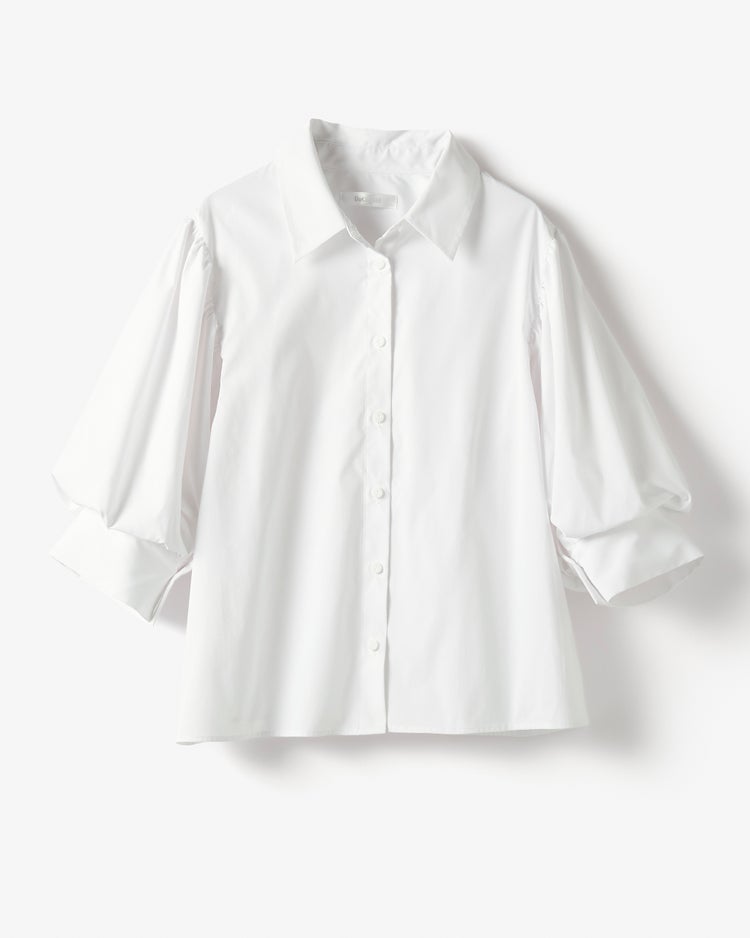 UVイージーケア・タック袖ブラウス 詳細画像 ホワイト 2