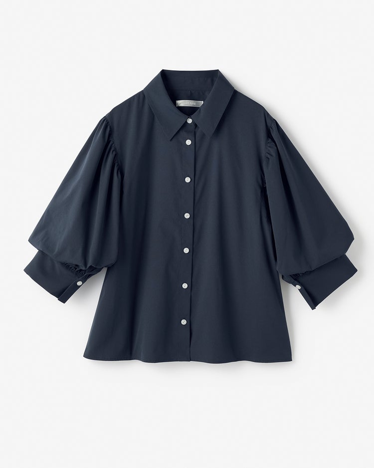 UVイージーケア・タック袖ブラウス 詳細画像 ミッドナイトブルー 2