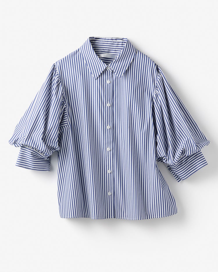 UVイージーケア・タック袖ブラウス 詳細画像 ネイビーパターン 2