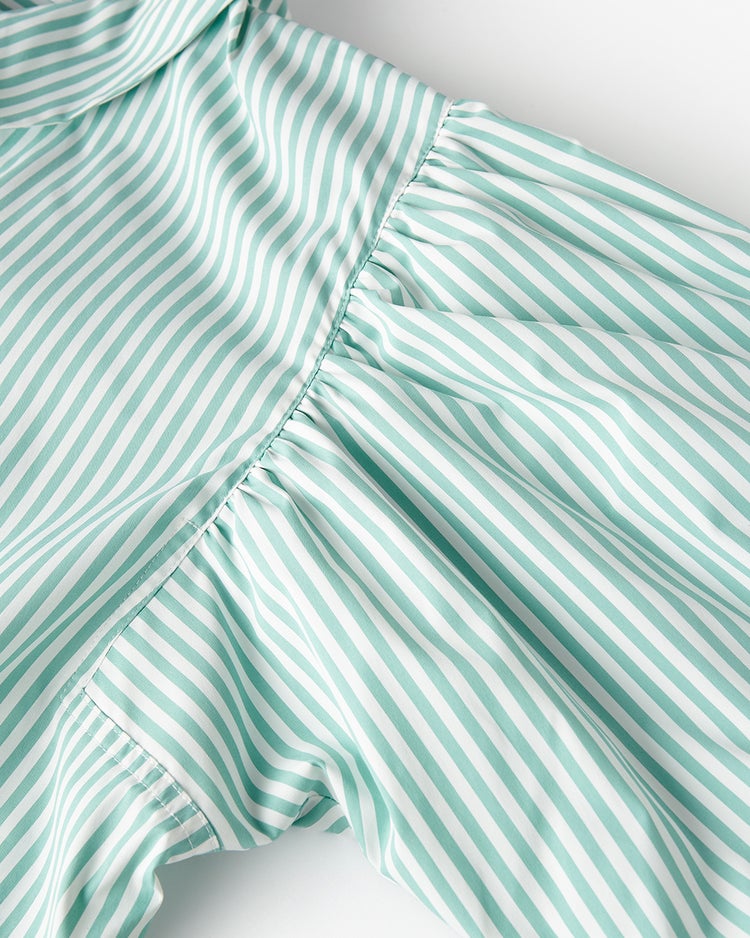 UVイージーケア・タック袖ブラウス 詳細画像 グリーン・パターン 7