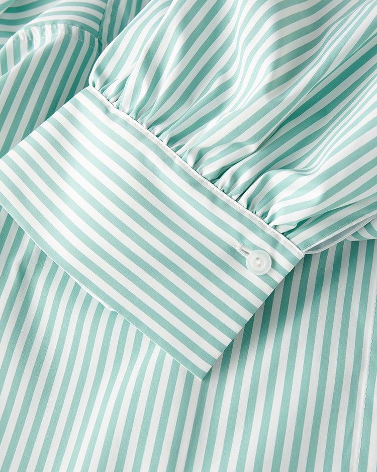 UVイージーケア・タック袖ブラウス 詳細画像 グリーン・パターン 9