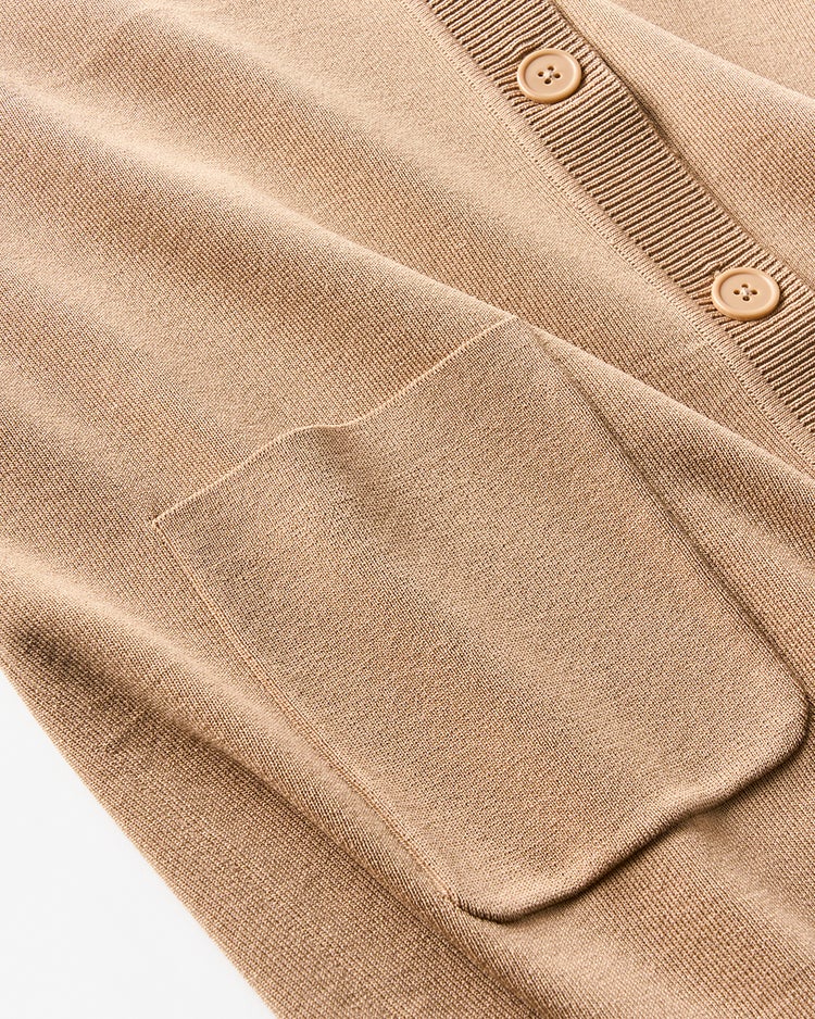 総針編み・Vネックカーディガン 詳細画像 ベージュ 5