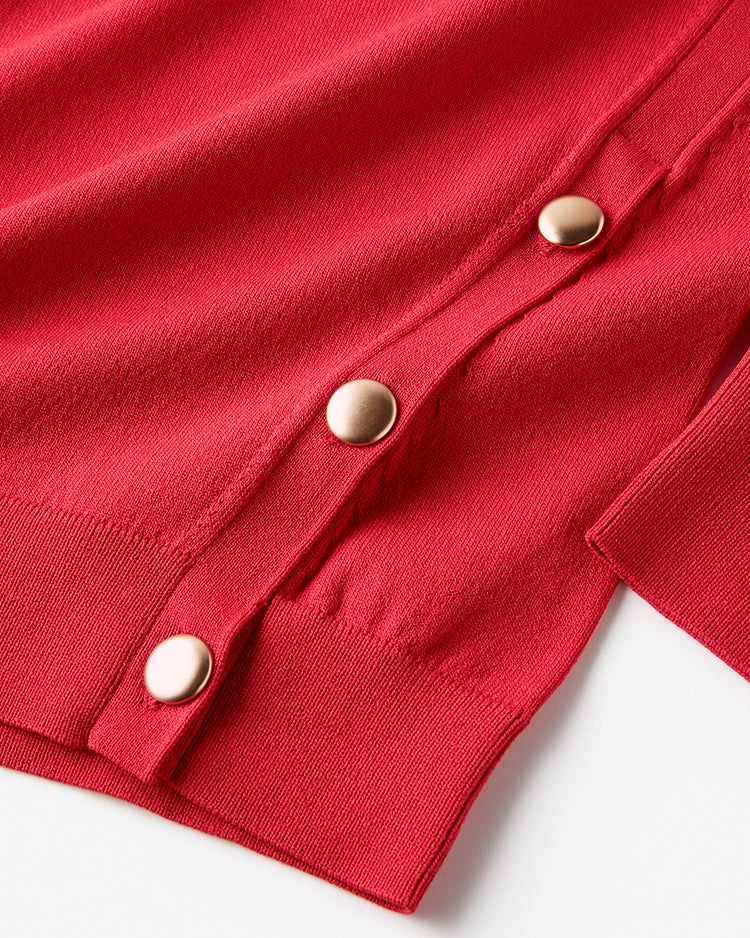 サイドボタン・プルオーバーニット 詳細画像 レッド 3