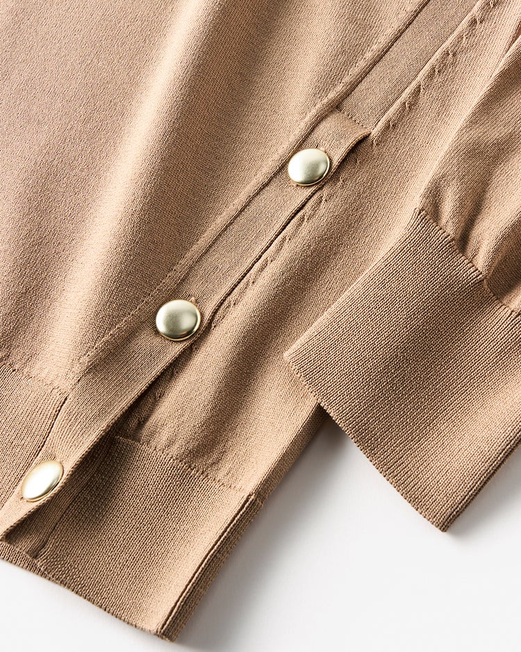 サイドボタン・プルオーバーニット 詳細画像 モカ 3