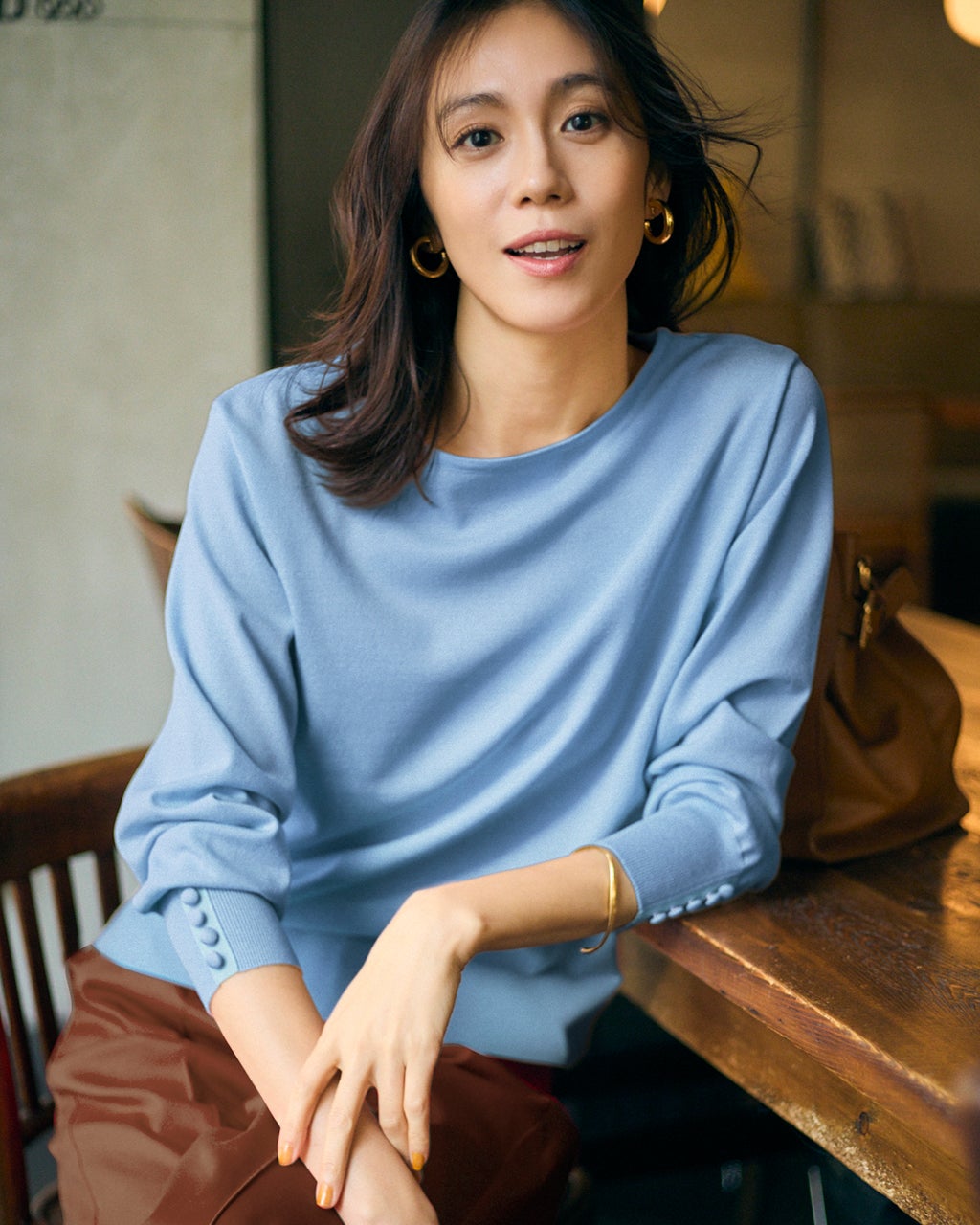 レディース セーター・ニット（ブルー）一覧/40代50代からの