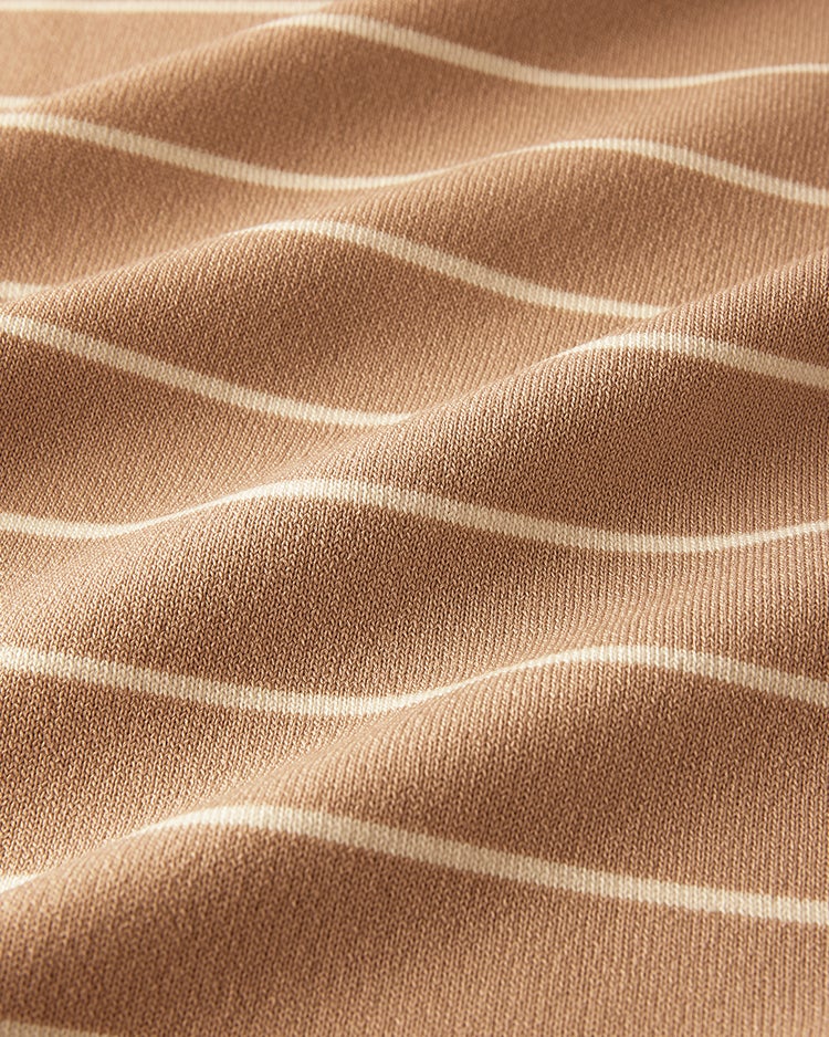 ストレッチニット・リブ配色クルーネック 詳細画像 ベージュ・パターン 5