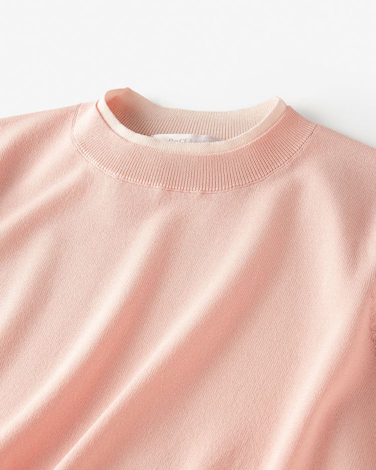ストレッチニット・リブ配色クルーネック 詳細画像 ライトピンク 2
