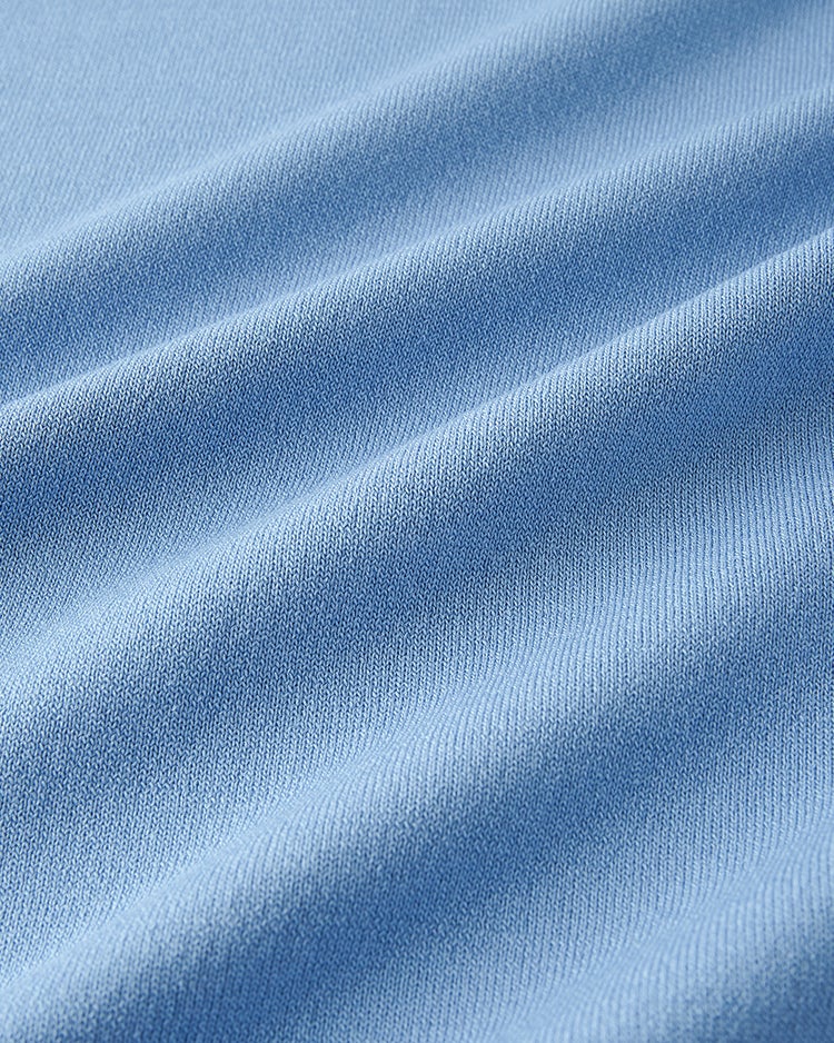 ストレッチニット・リブ配色クルーネック 詳細画像 ライトブルー 2