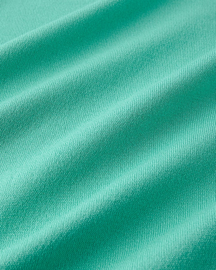 ストレッチニット・リブ配色クルーネック 詳細画像 ブルーグリーン 2