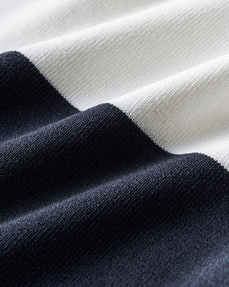 総針ニット・カラーブロックハイネック 詳細画像 ホワイトｘネイビー 4