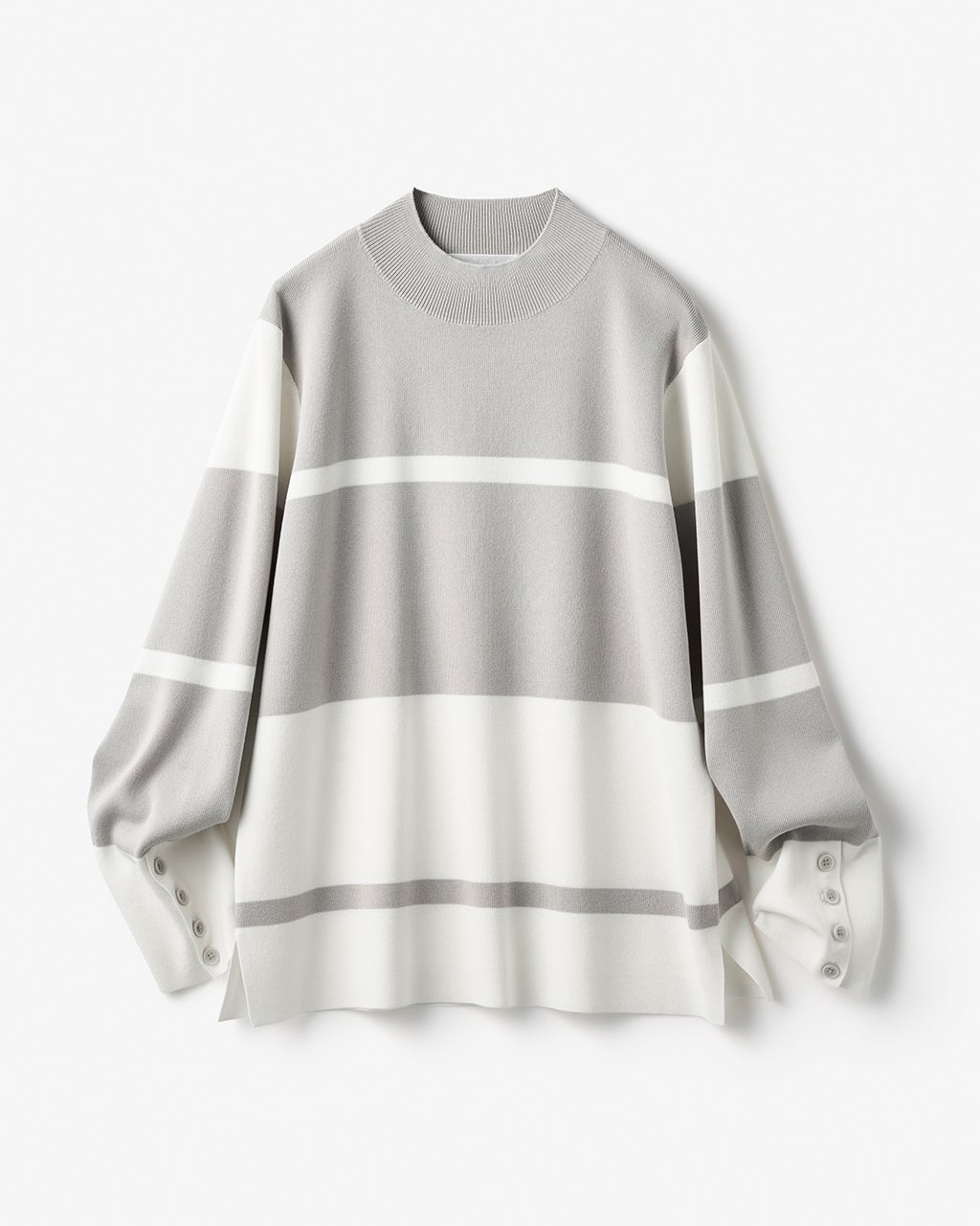 総針ニット・カラーブロックハイネック/DoCLASSE