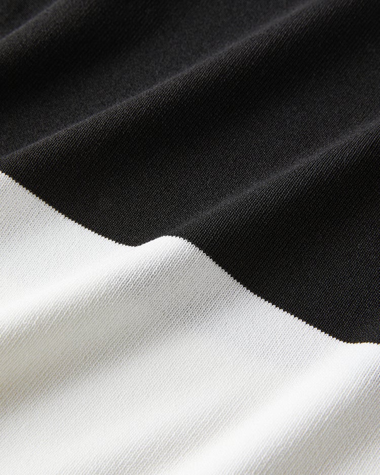 総針ニット・カラーブロックハイネック 詳細画像 ブラック&times;ホワイト 3
