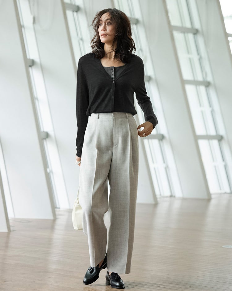 アルパカ混・シアーカーディガン 詳細画像 ブラック 1