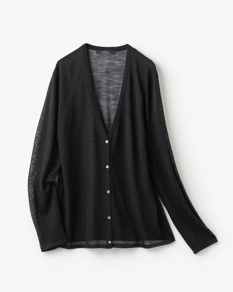 アルパカ混・シアーカーディガン 詳細画像 ブラック 3