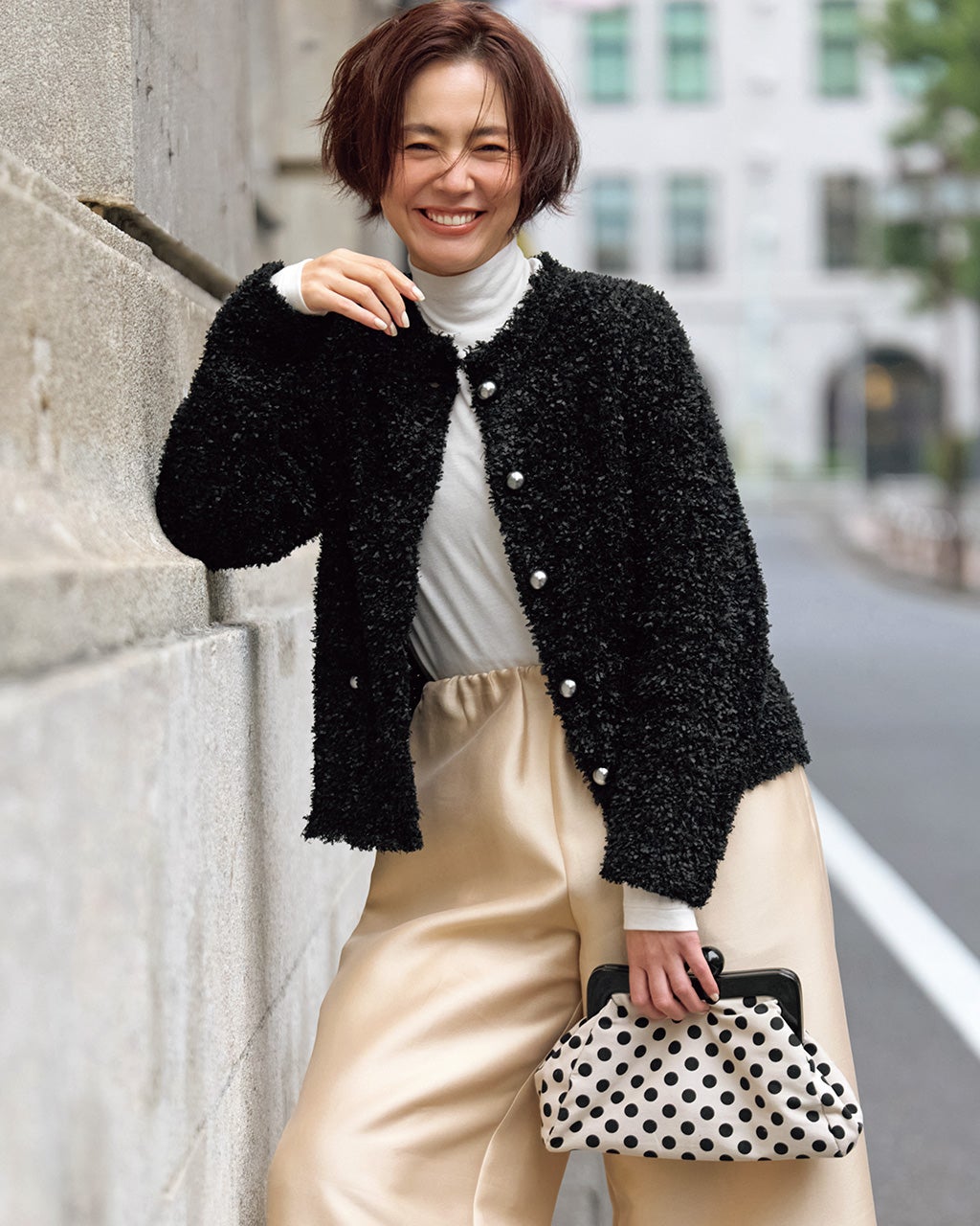 ツイーディニット・メタル釦ジャケット/DoCLASSE