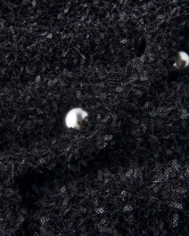 ツイーディニット・メタル釦ジャケット 詳細画像 ブラック 2