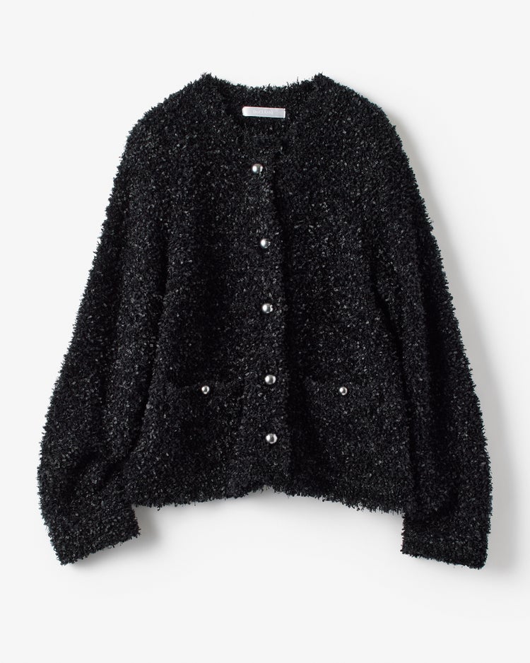 ツイーディニット・メタル釦ジャケット 詳細画像 ブラック 4