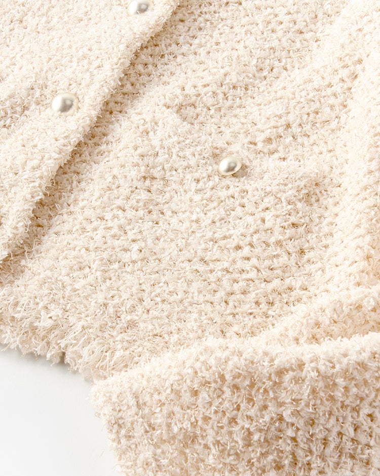ツイーディニット・メタル釦ジャケット 詳細画像 ライトベージュ 5