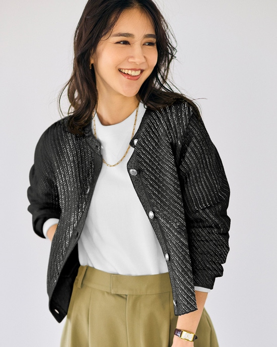 バイアスタック・ニットジャケット