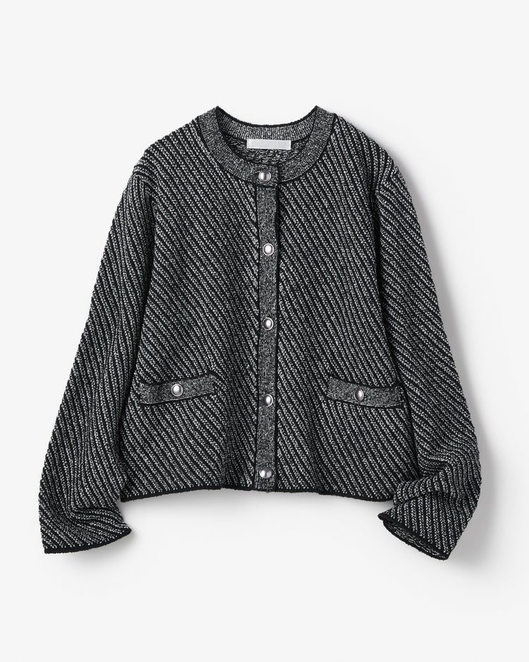 バイアスタック・ニットジャケット 詳細画像 ブラック 5