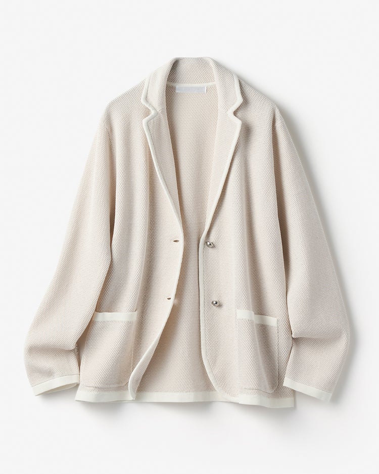 鹿の子ニット・トリムジャケット 詳細画像 ソフトグレー 4