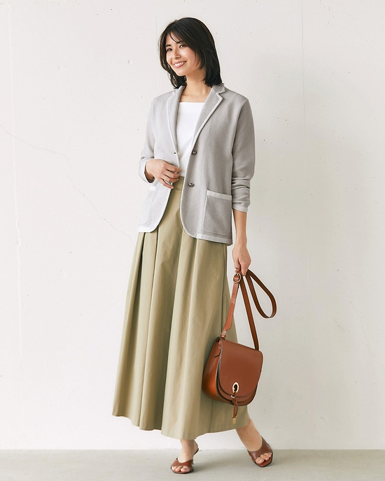 鹿の子ニット・トリムジャケット