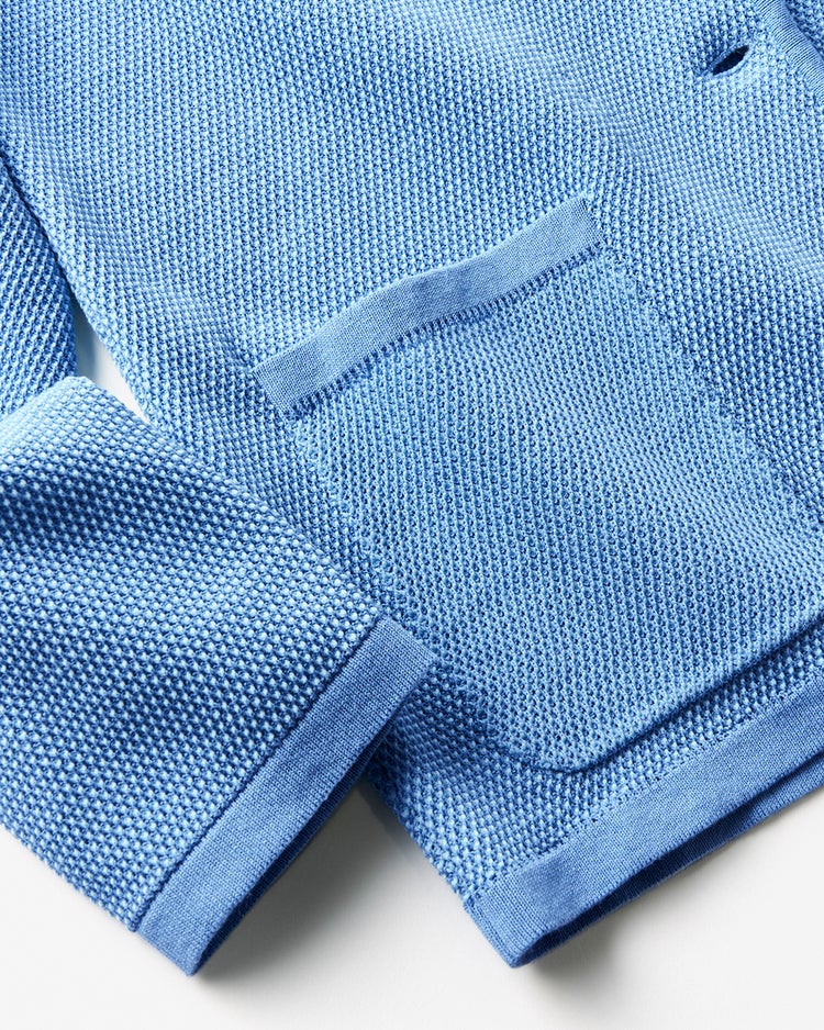 鹿の子ニット・トリムジャケット 詳細画像 ライトブルー 5