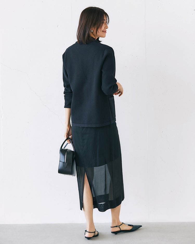 鹿の子ニット・トリムジャケット 詳細画像 ミッドナイトブルー 4